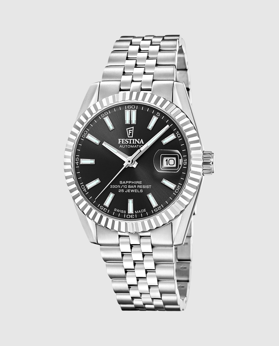 Relógio F20090/4 Swiss Made Automático de Aço Prateado Prata-1