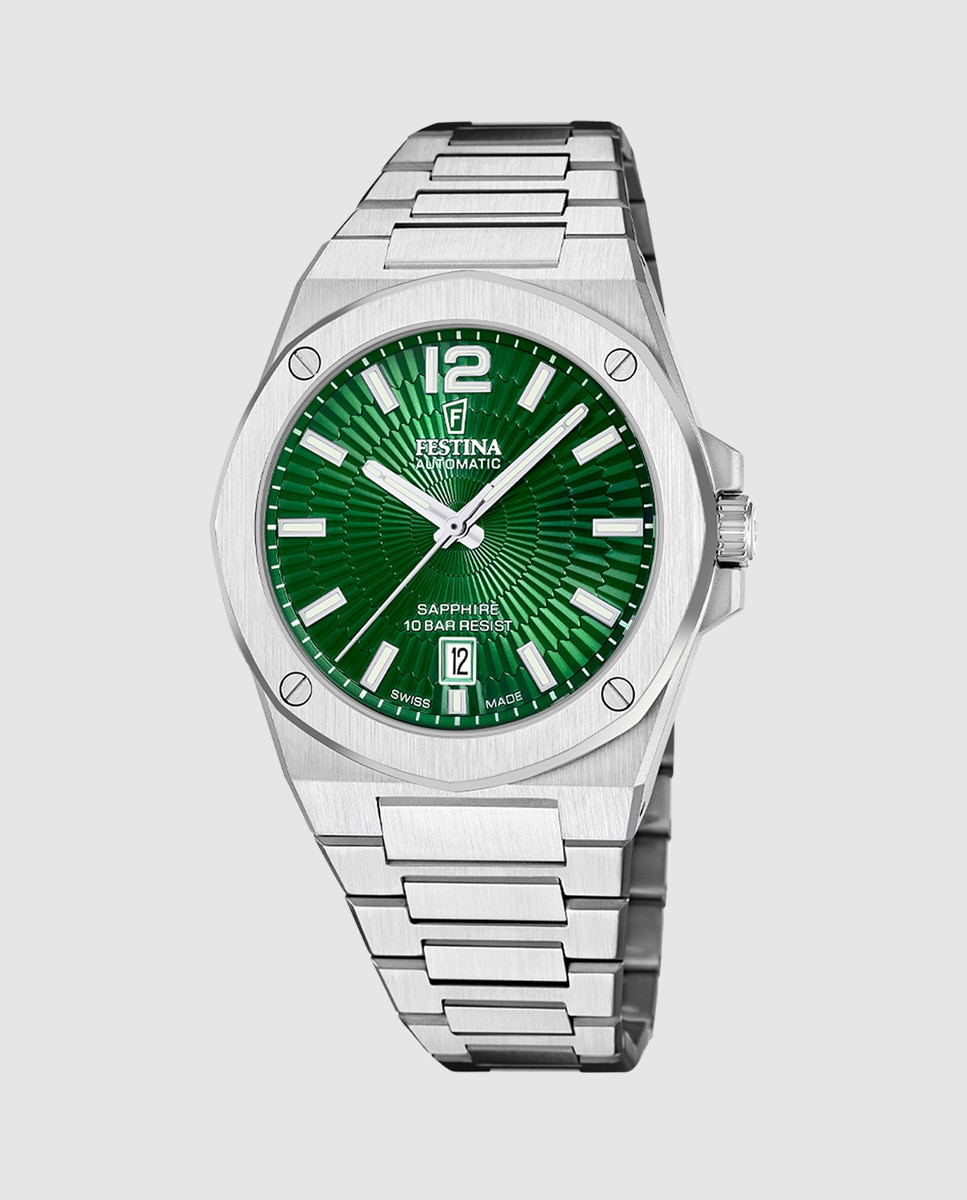 Imagem 0 de Relógio F22004 3 Swiss Made Automático de Aço Prateado