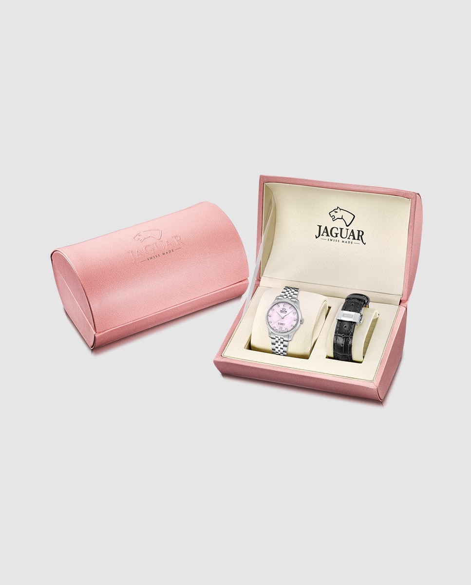 Relógio J1000/4 Swiss Made Automático de Aço Prateado com Bracelete Adicional de Oferta Prata-2