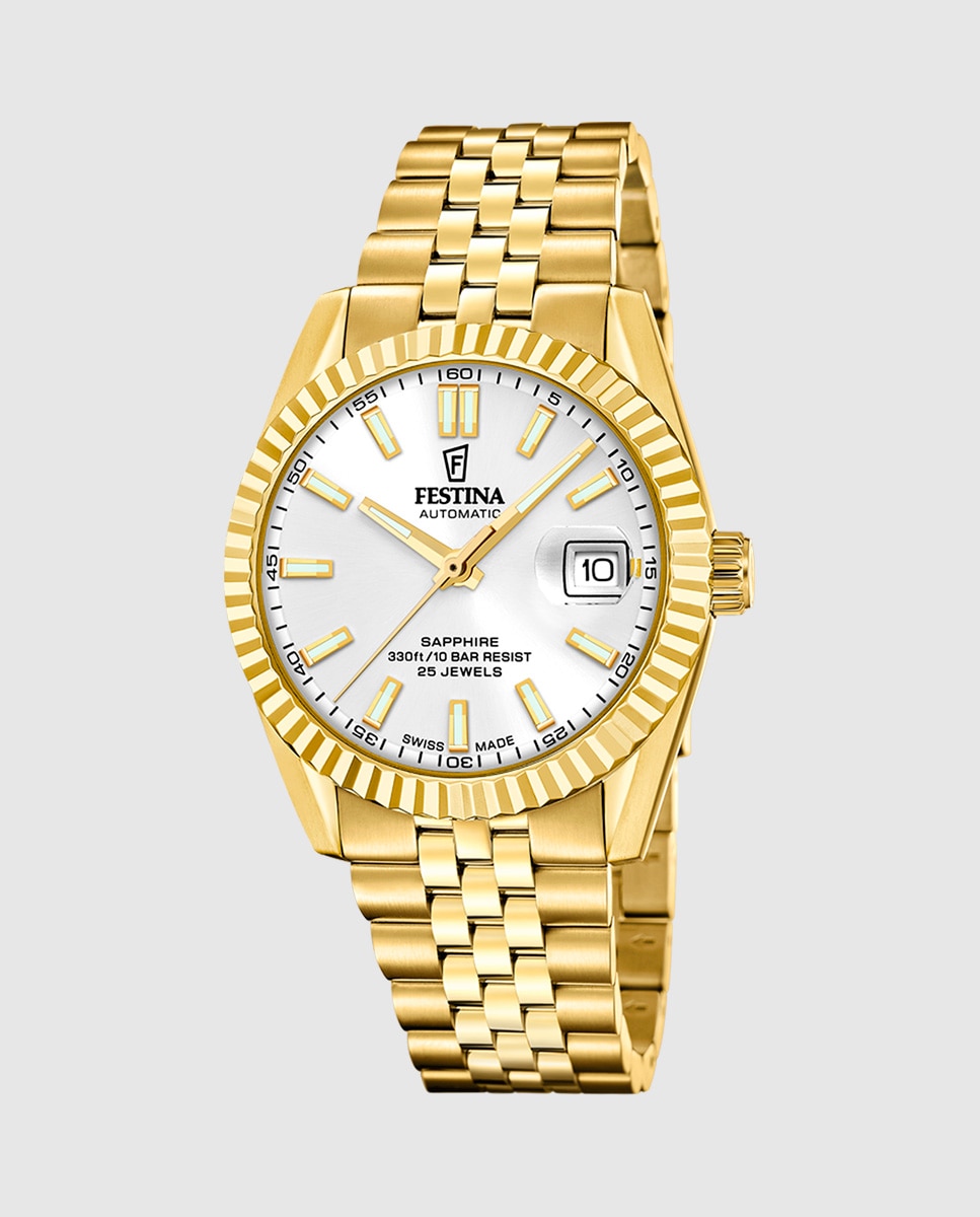Relógio F20092 1 Swiss Made Automático de Aço Ouro Ouro-1