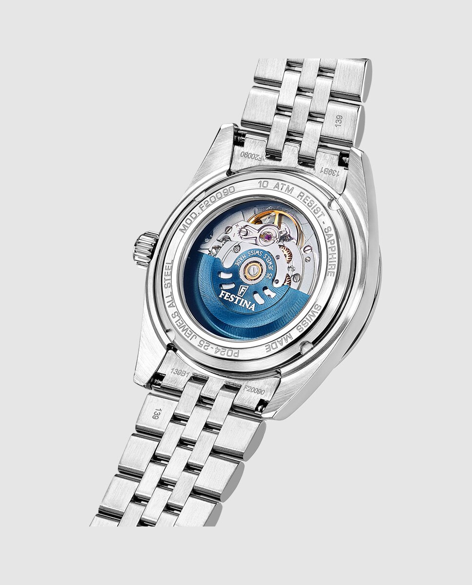 Relógio F20090/1 Swiss Made Automático de Aço Prateado Prata-3