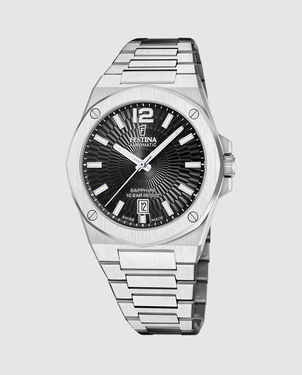 Imagem 0 de Relógio F22004 4 Swiss Made Automático de Aço Prateado