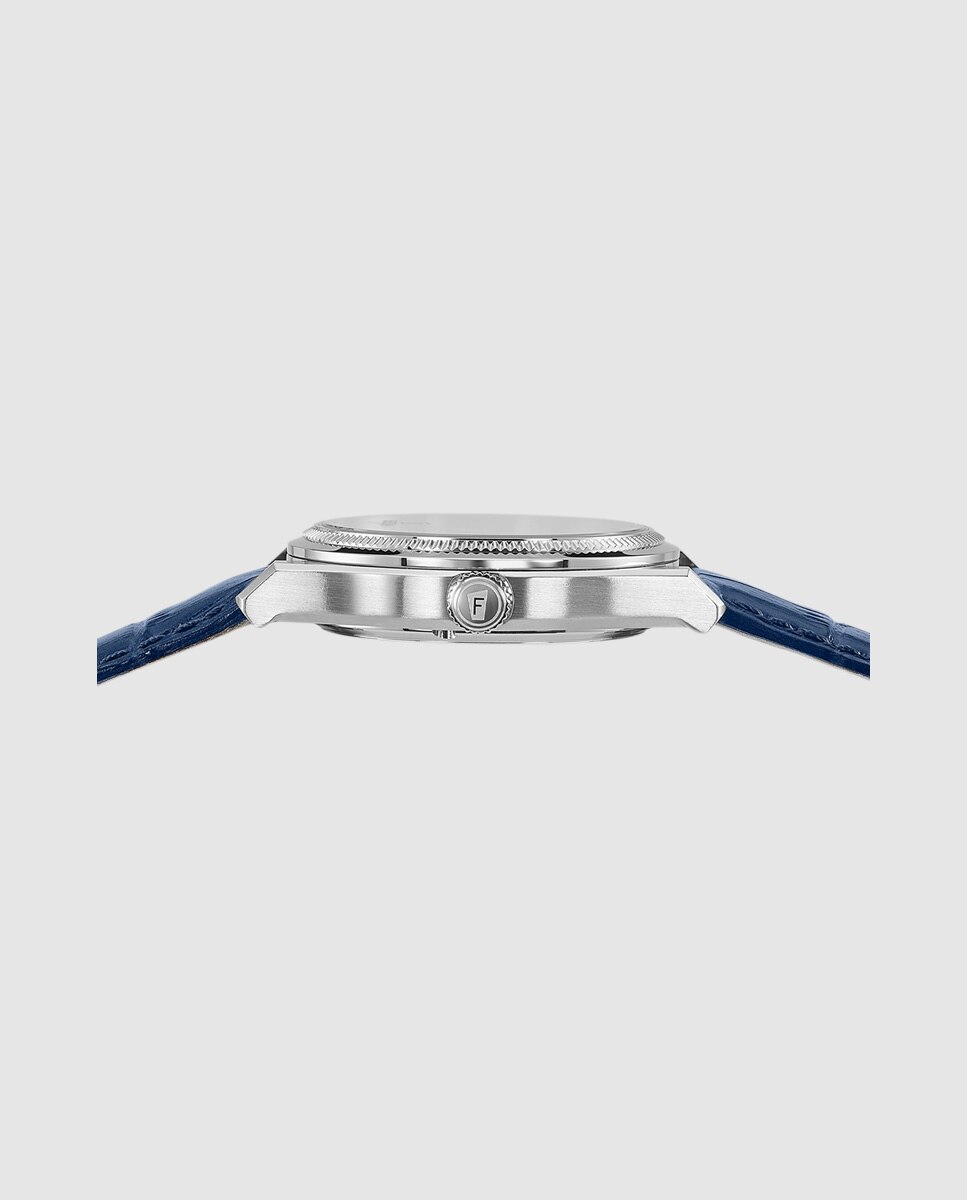 Relógio Automático F20095 2 Swiss Made Automatico de Pele em Azul Azul-3