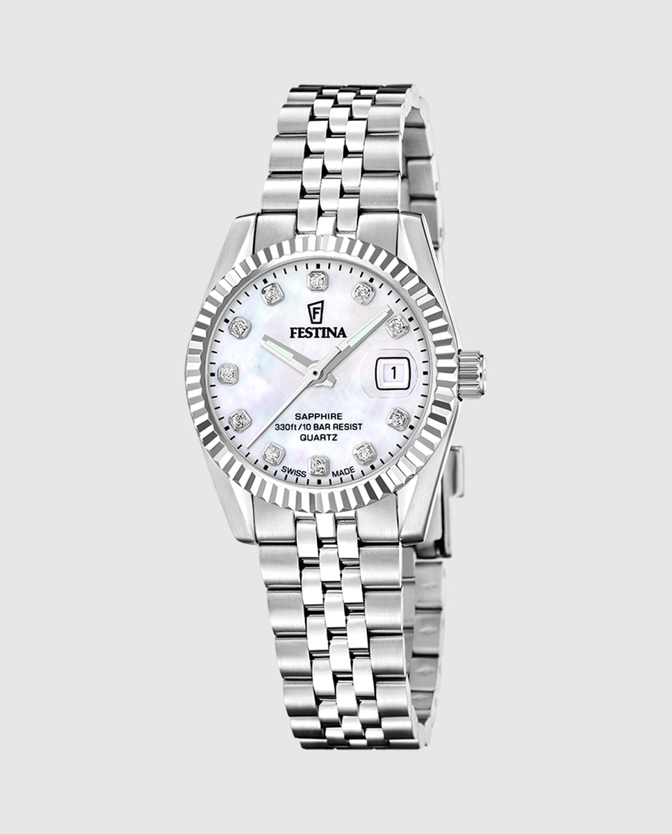 Imagem 0 de Relógio Analógico F20087 1 Swiss Made Aço Clássico de Aço Prateado