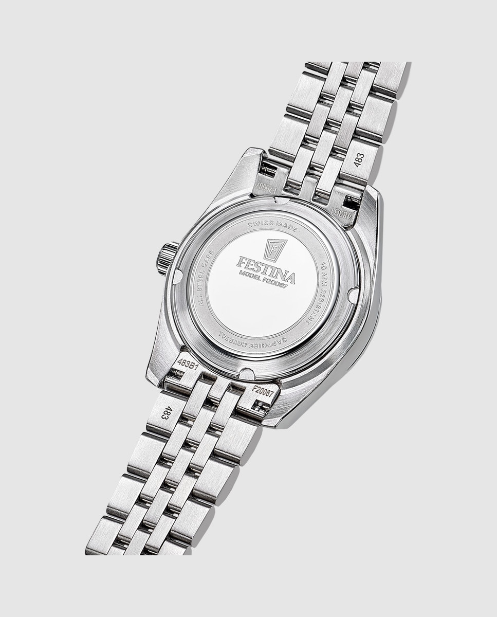 Relógio F20087/1 Swiss Made Clássico de Aço Prateado Prata-2