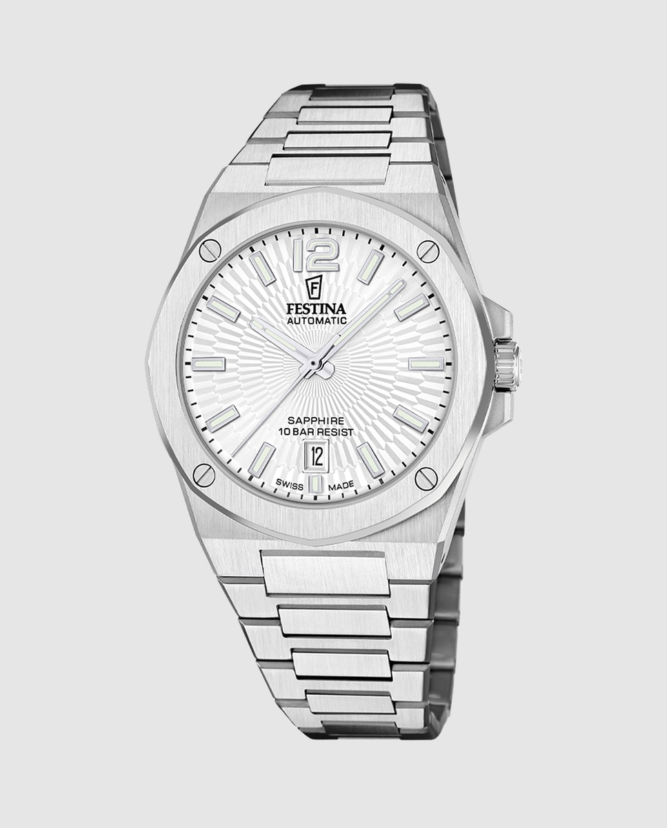 Imagem 0 de Relógio F22004 1 Swiss Made Automático de Aço Prateado