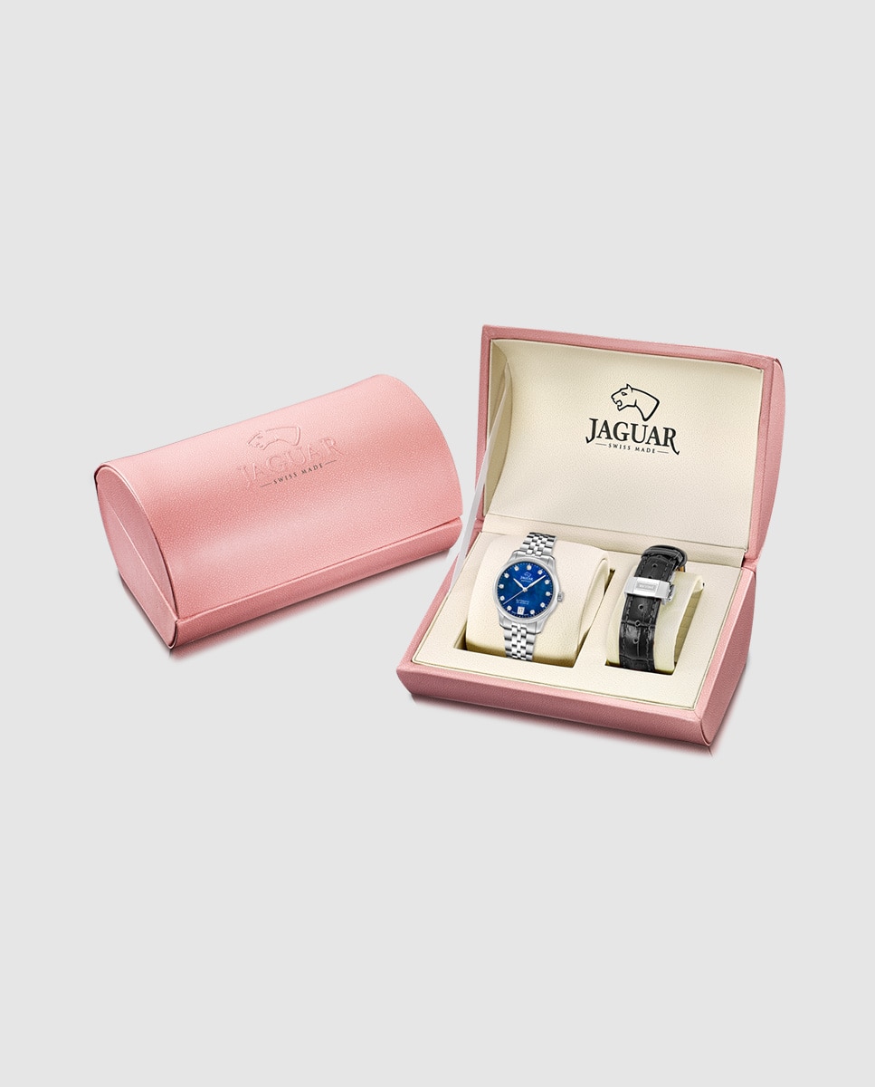 Relógio J1000/5 Swiss Made Automático de Aço Prateado com Bracelete Adicional de Oferta Prata-2