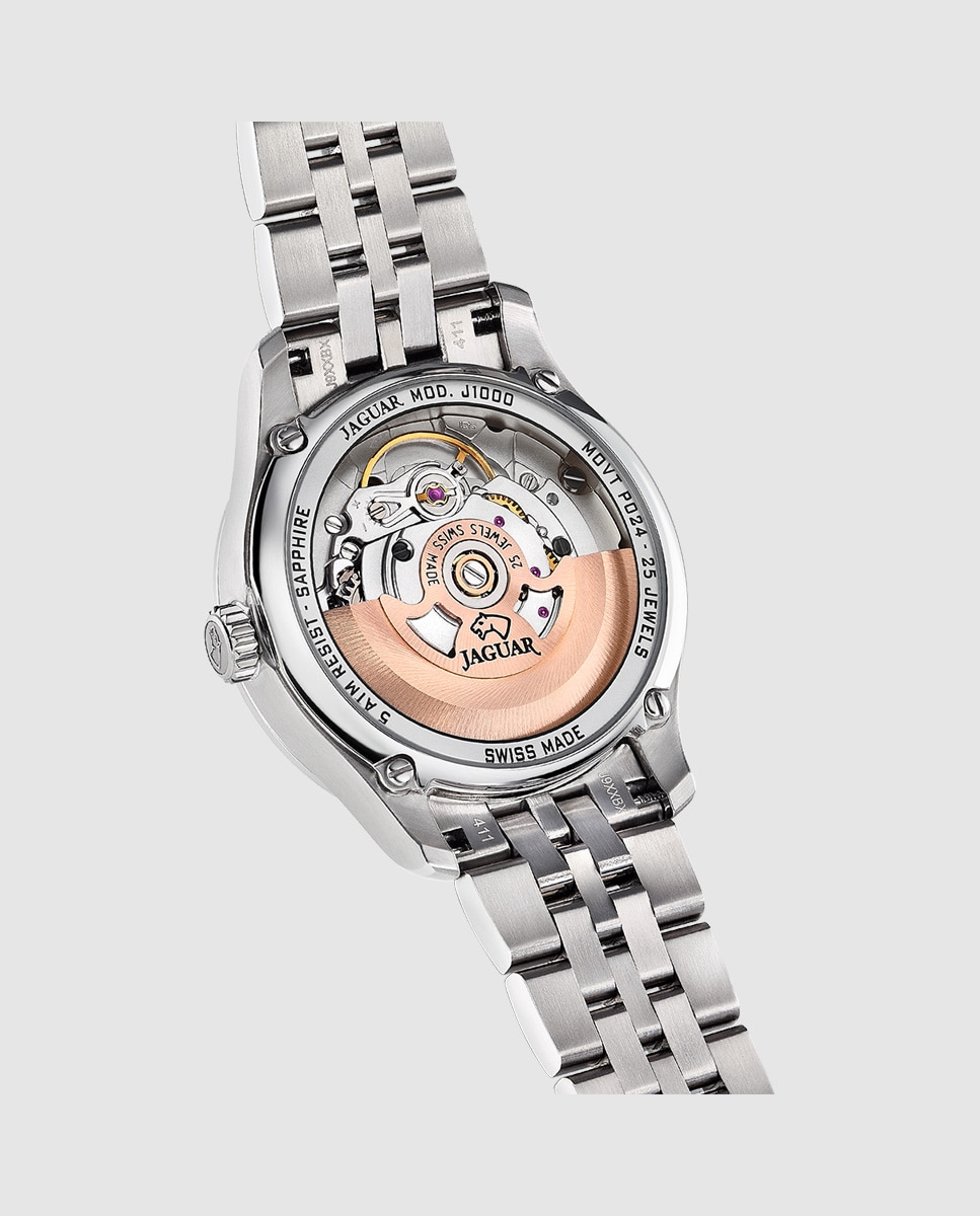 Relógio J1000/5 Swiss Made Automático de Aço Prateado com Bracelete Adicional de Oferta Prata-5