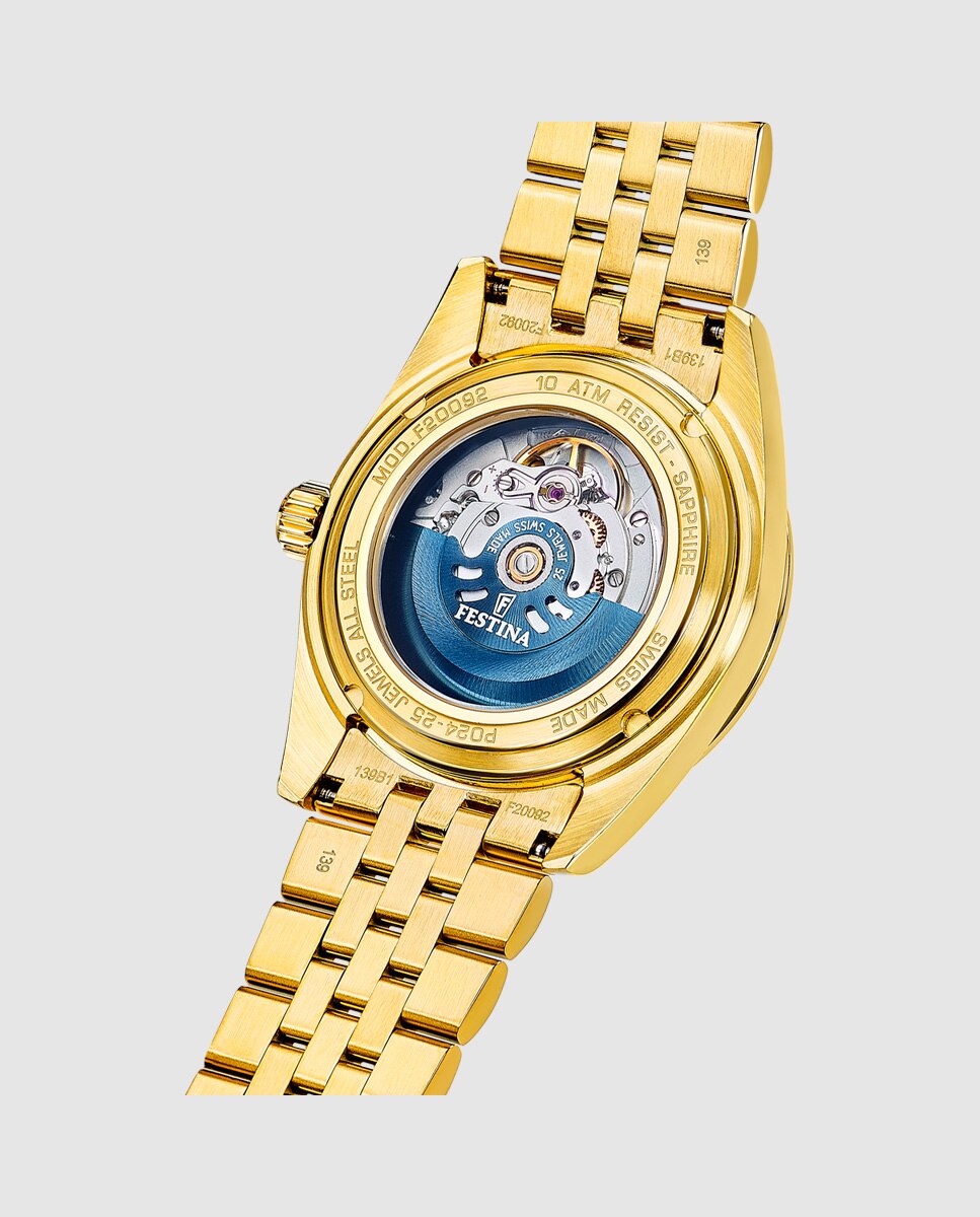 Relógio F20092 3 Swiss Made Automático de Aço Ouro Ouro-2