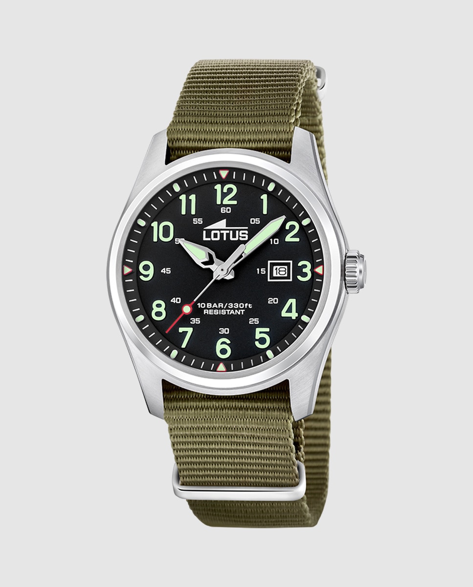 Relógio 19055/4 Minimalist de Têxtil em Castanho Verde-Castanho-1
