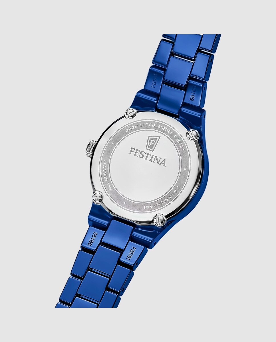 Relógio Analógico F20751 5 Ceramic de Cerâmica em Azul Azul-4