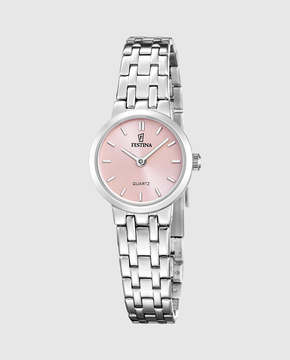 Relógio Analógico F20746 2 Mademoiselle de Aço Prateado Prata / Rosa-1