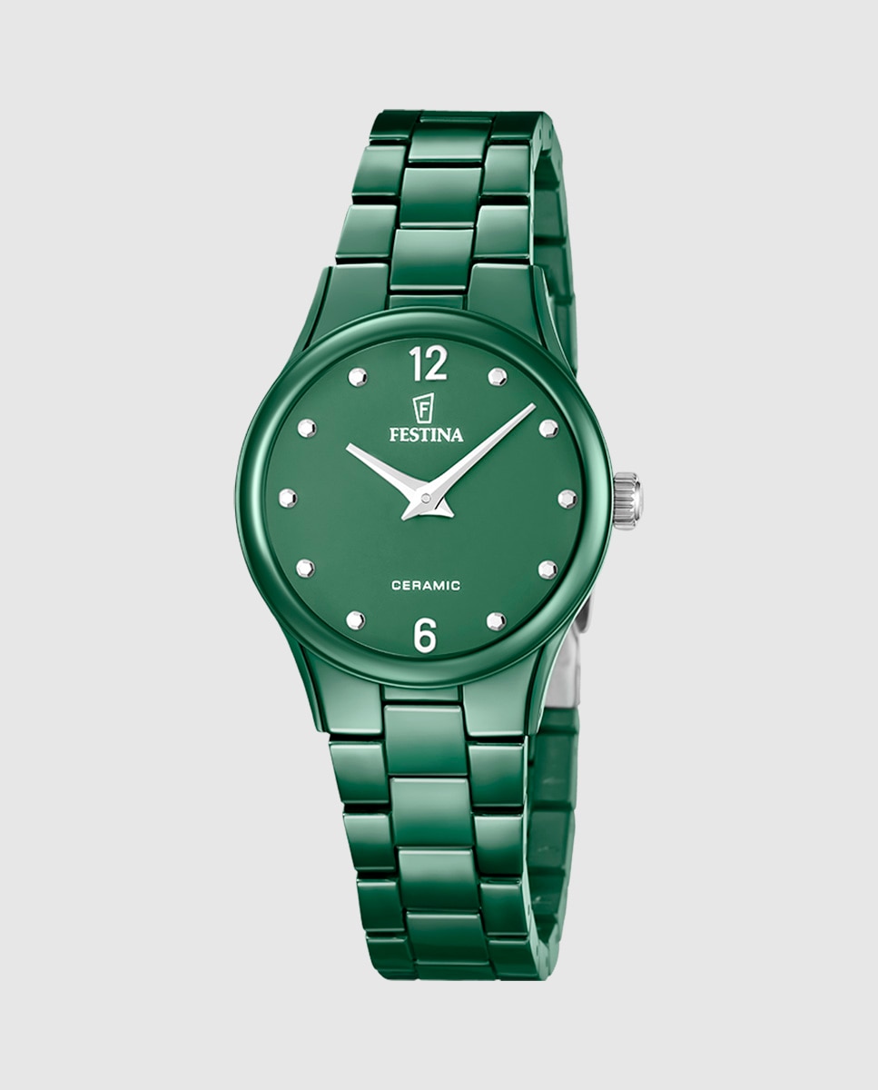 Imagem 0 de Relógio Analógico F20751 6 Ceramic de Cerâmica em Verde