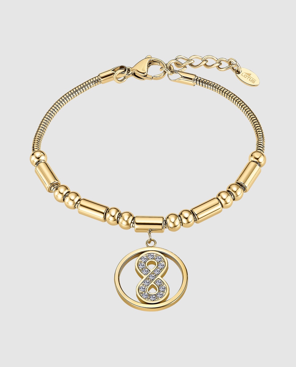 Pulseira Lotus Style Ls2464-2/2 Millennial de Aço Inoxidável com Acabamento Brilhante e Motivo Infinito Dourado-1