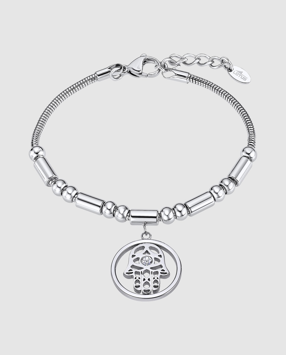 Pulseira Lotus Style Ls2465-2/1 Millennial de Aço Inoxidável com Acabamento Brilhante e Motivo Mão de Fátima Prateado-1