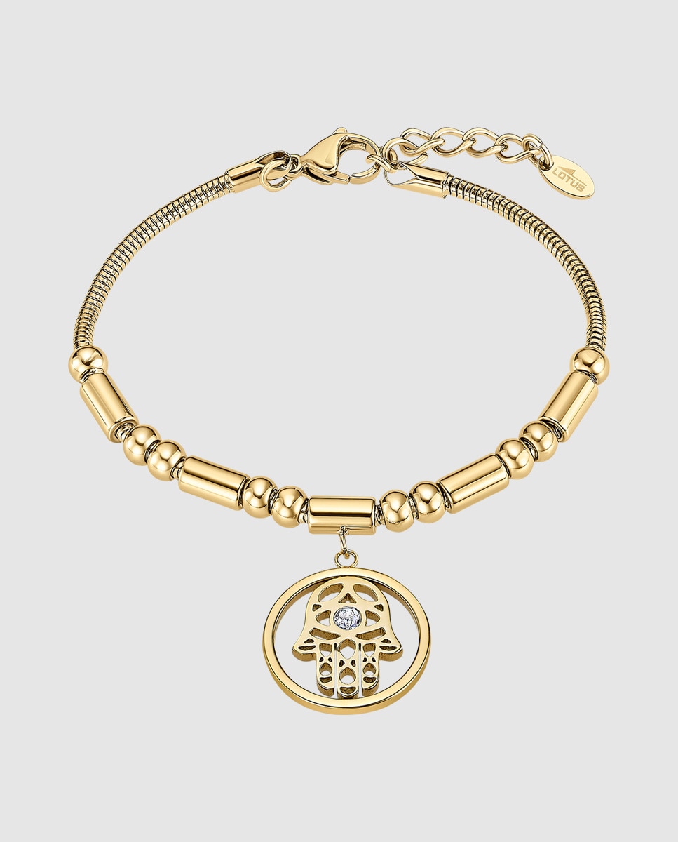 Pulseira Lotus Style Ls2465-2/2 Millennial de Aço Inoxidável com Acabamento Brilhante e Motivo Mão de Fátima Dourado-1
