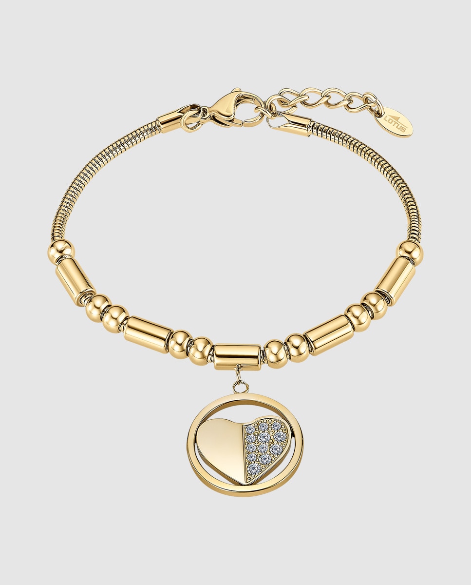 Pulseira Lotus Style Ls2466-2/2 Millennial de Aço Inoxidável com Acabamento Brilhante e Motivo Coração Dourado-1