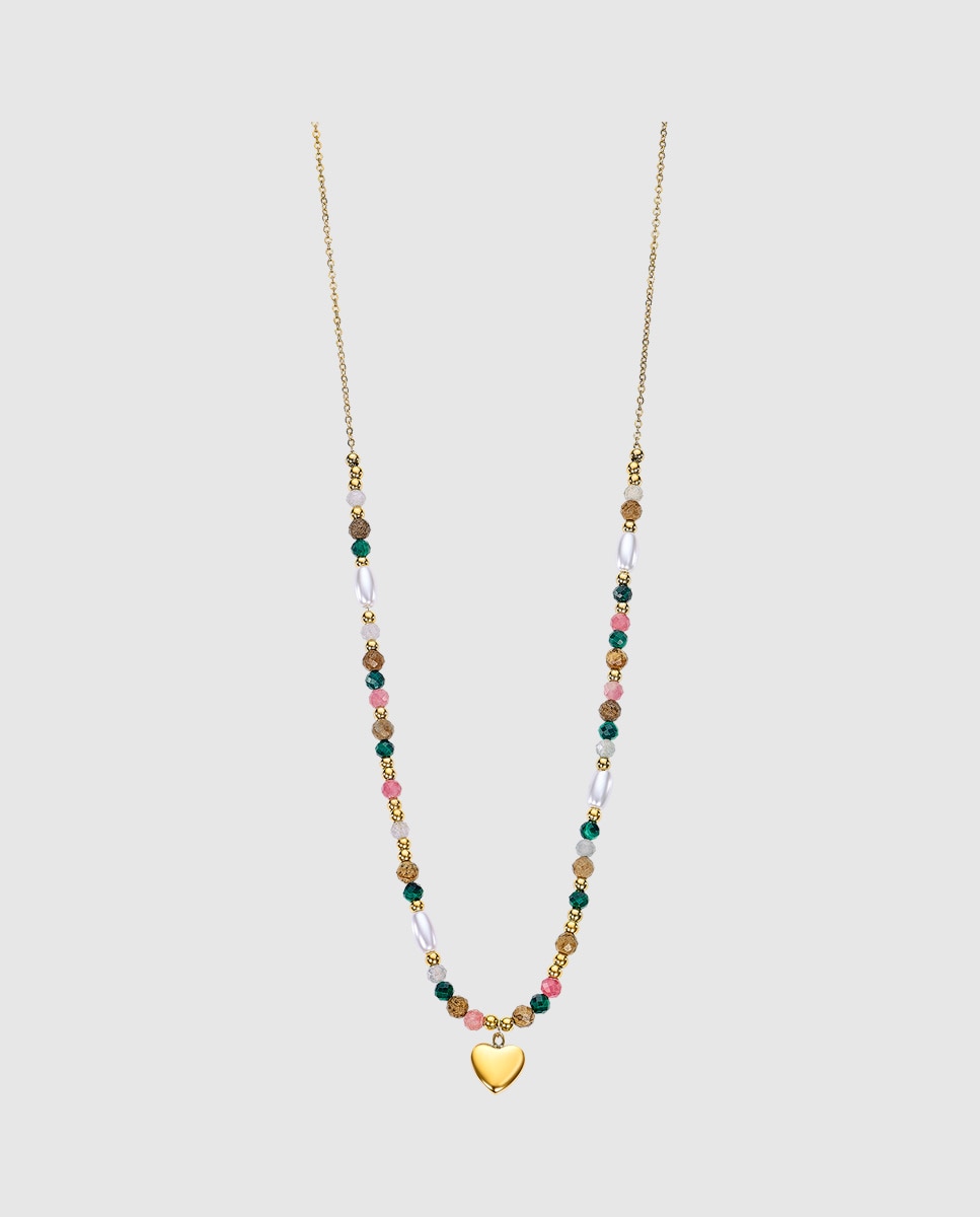 Colar Lotus Style Ls2553-1/2 Essentials com Acabamento Brilhante e Abalorios em Formas Diferentes Multicolor-1