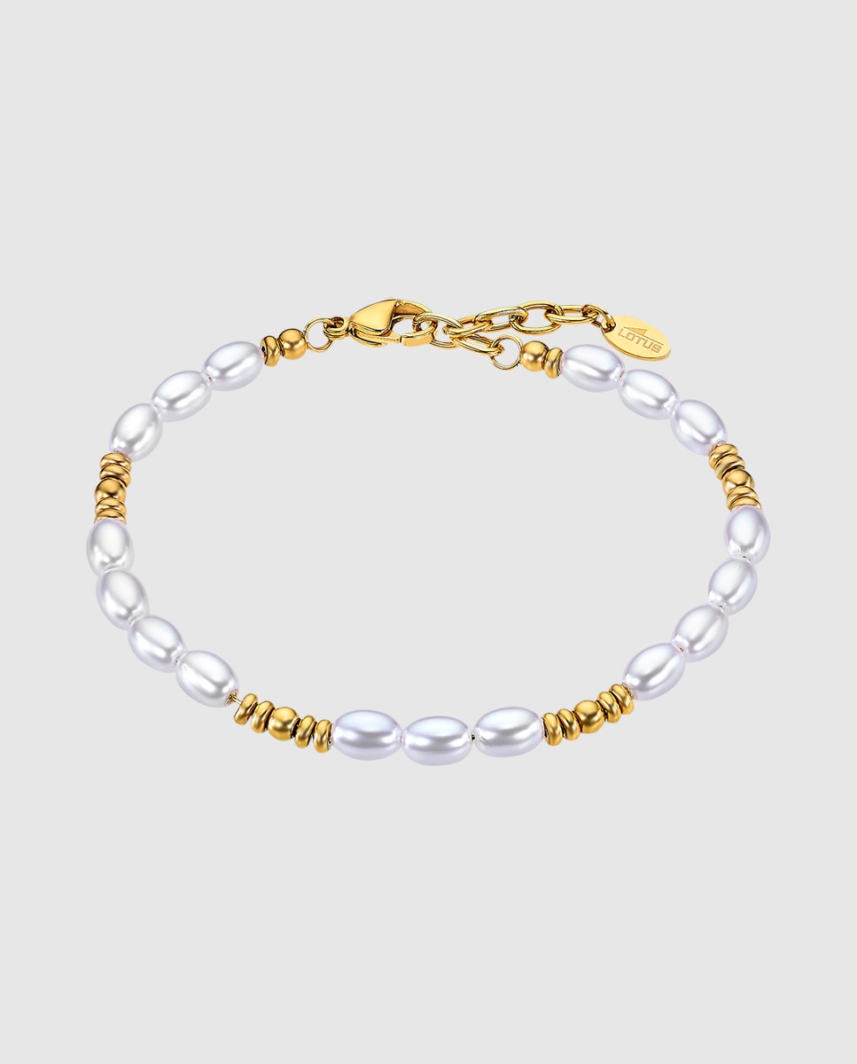 Pulseira de Corrente Lotus Style Ls2562-2 2 Urban Woman com Acabamento Brilhante e Pérola Branco-1
