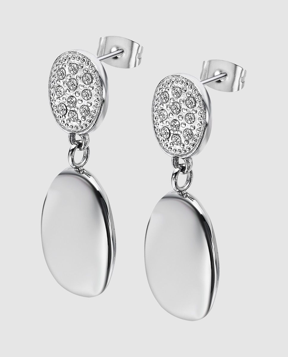 Brincos Lotus Style Ls2567-4/1 Urban Woman com Acabamento Brilhante e Cristal Branco-1