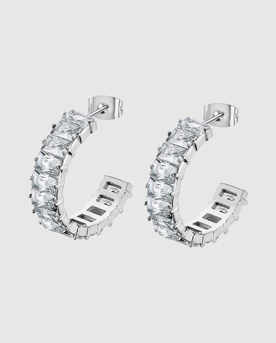 Brincos Lotus Style Ls2572-4/1 Urban Woman com Acabamento Brilhante e Cristal Branco-1
