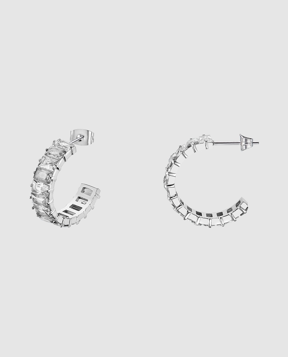 Brincos Lotus Style Ls2572-4/1 Urban Woman com Acabamento Brilhante e Cristal Branco-2