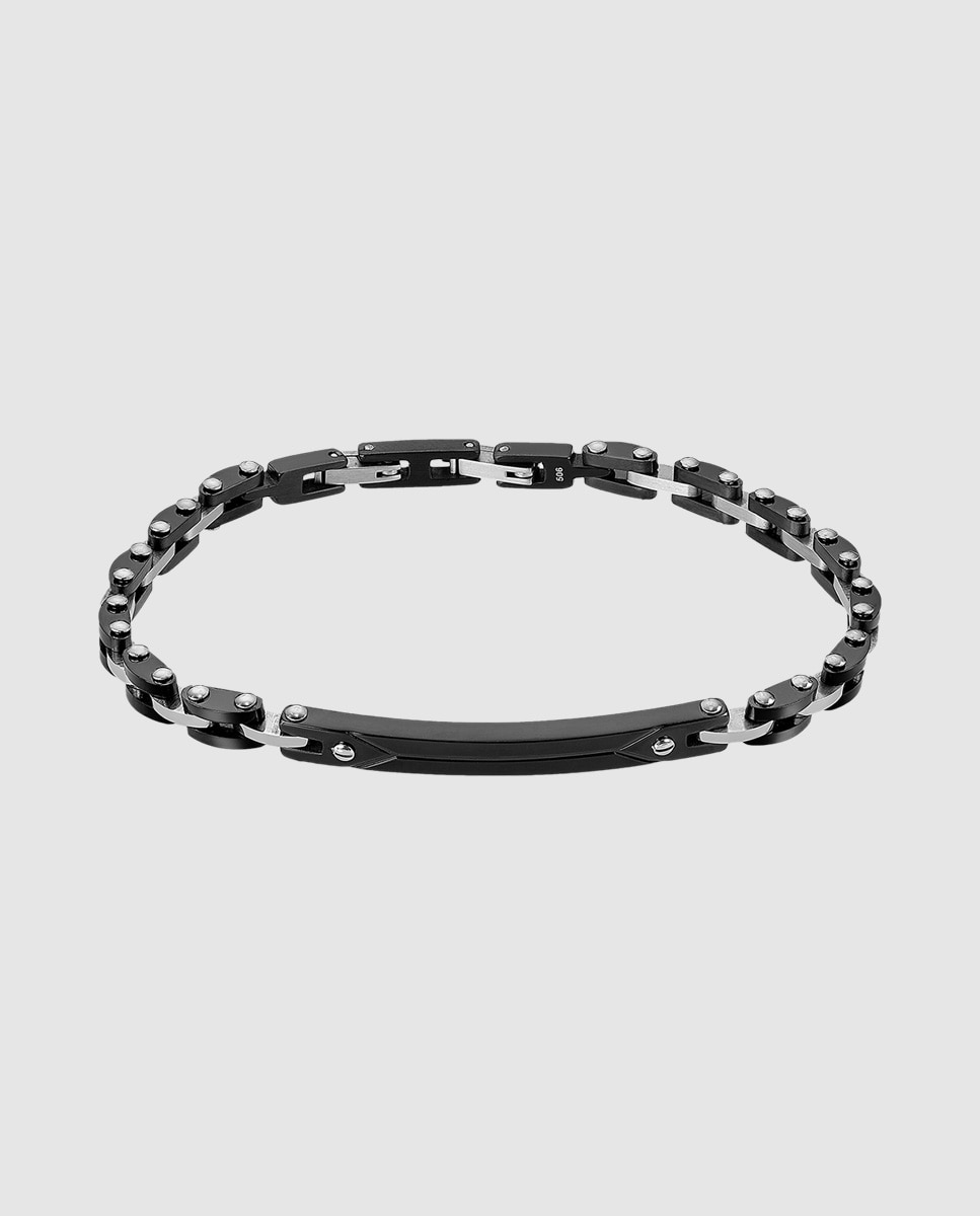 Pulseira Lotus Style Ls2595-2/2 Urban Man de Aço Inoxidável com Acabamento Brilhante Preto / Prata-1