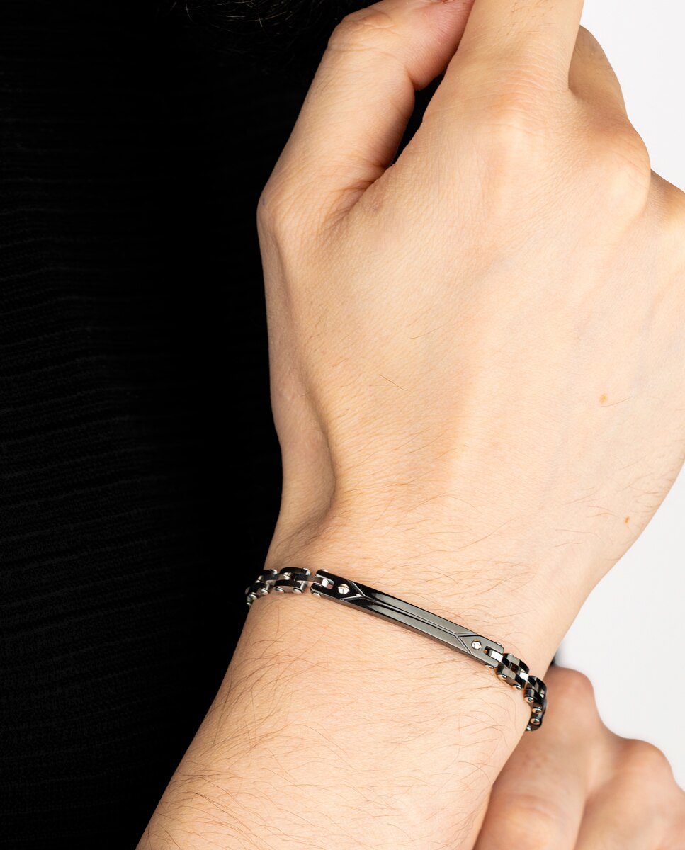 Pulseira Lotus Style Ls2595-2/2 Urban Man de Aço Inoxidável com Acabamento Brilhante Preto / Prata-2