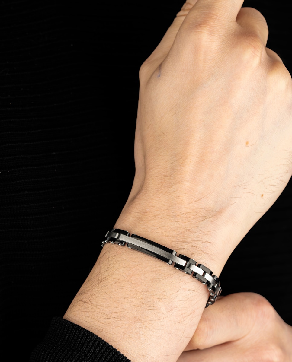 Pulseira Lotus Style Ls2596-2/2 Men Basic de Aço Inoxidável Preto / Prata-2