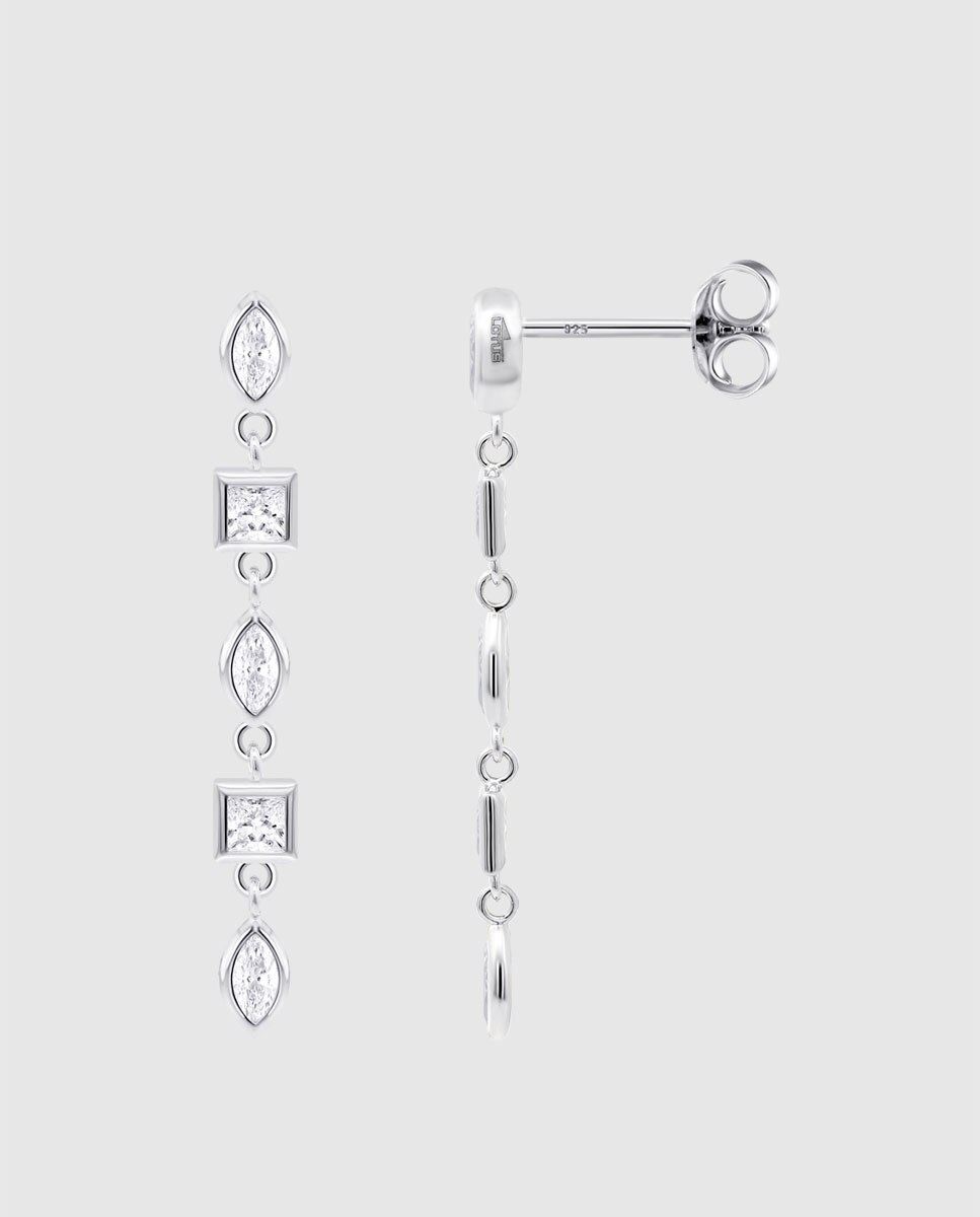 Brincos Lotus Silver Lp3934-4/1 Glam de Prata com Acabamento Brilhante e Zircônias Branco-2