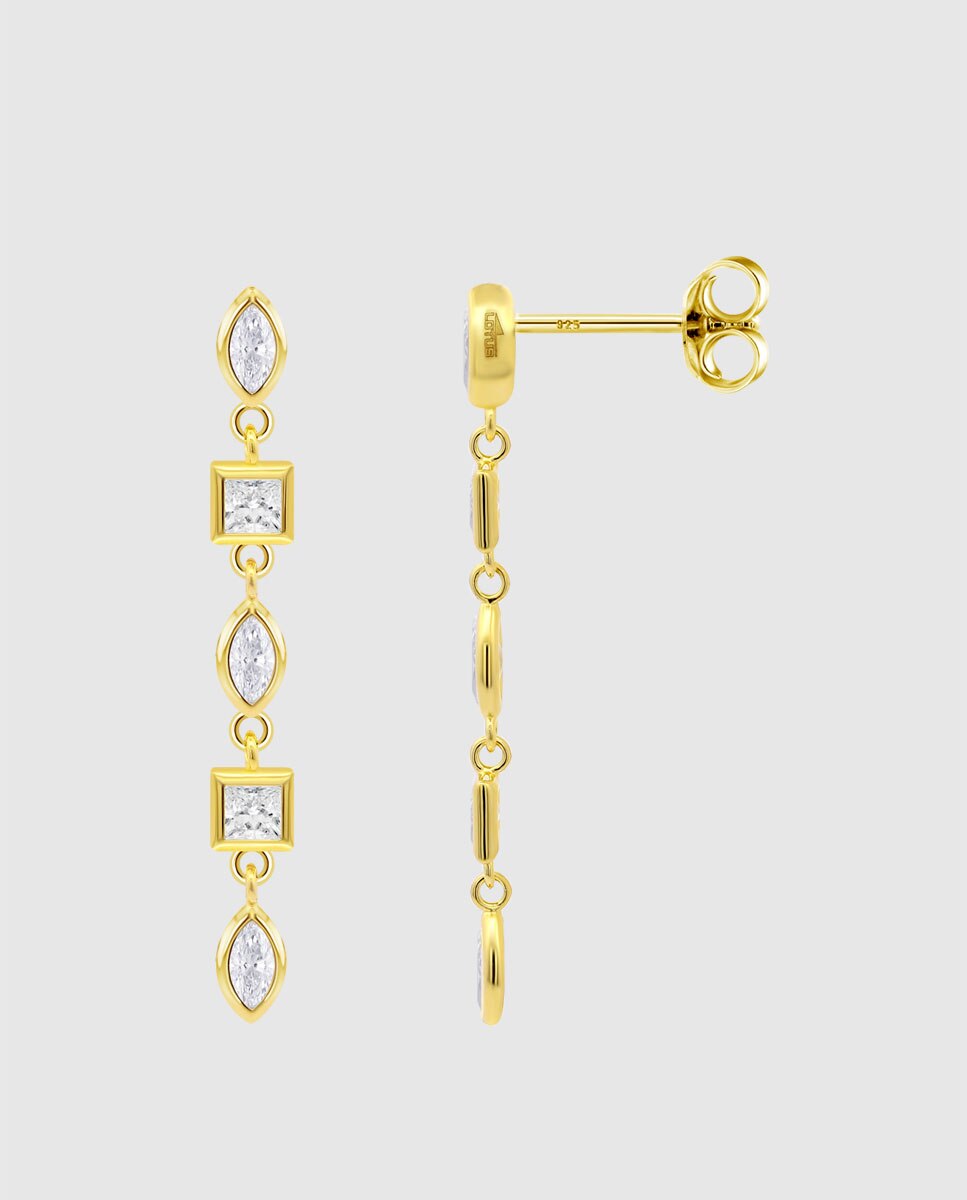 Brincos Lotus Silver Lp3934-4/2 Glam de Prata com Acabamento Brilhante e Motivo Flor Ouro / Prata-2
