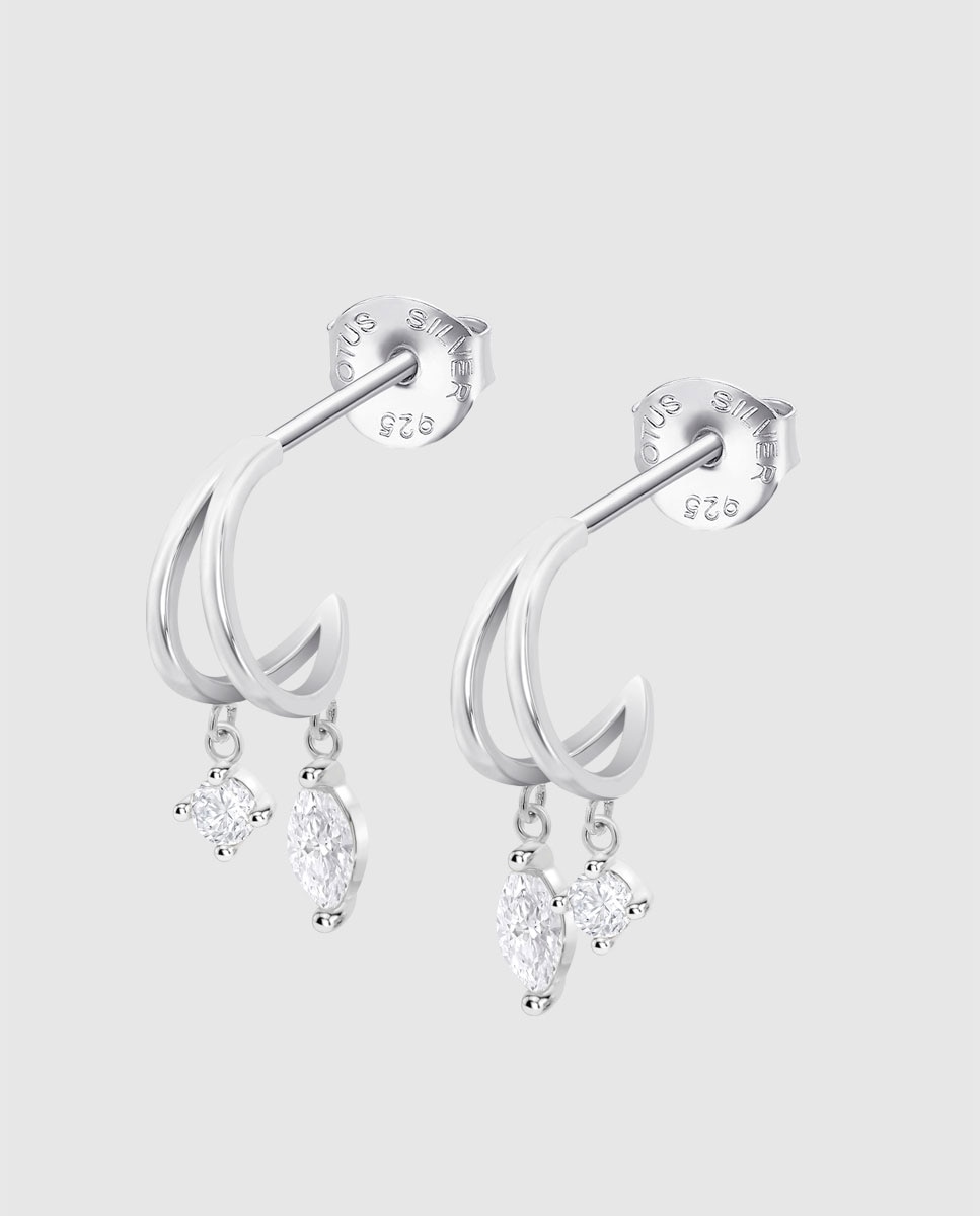 Brincos Compridos Lotus Silver Lp3935-4 1 Trendy de Prata com Acabamento Brilhante Prata-1