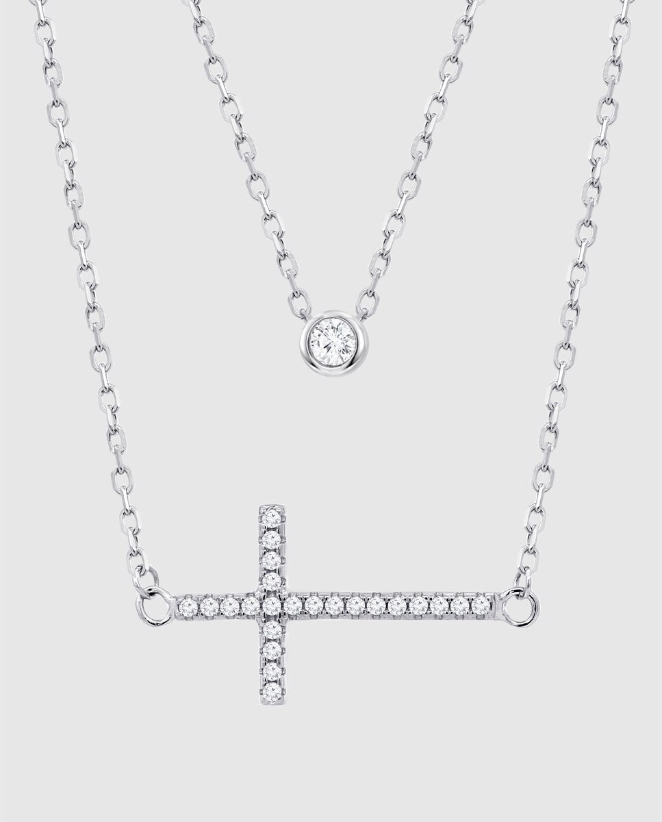 Colar Lotus Silver Lp3939-1/1 Trendy de Prata com Acabamento Brilhante e Zircónios Branco-2