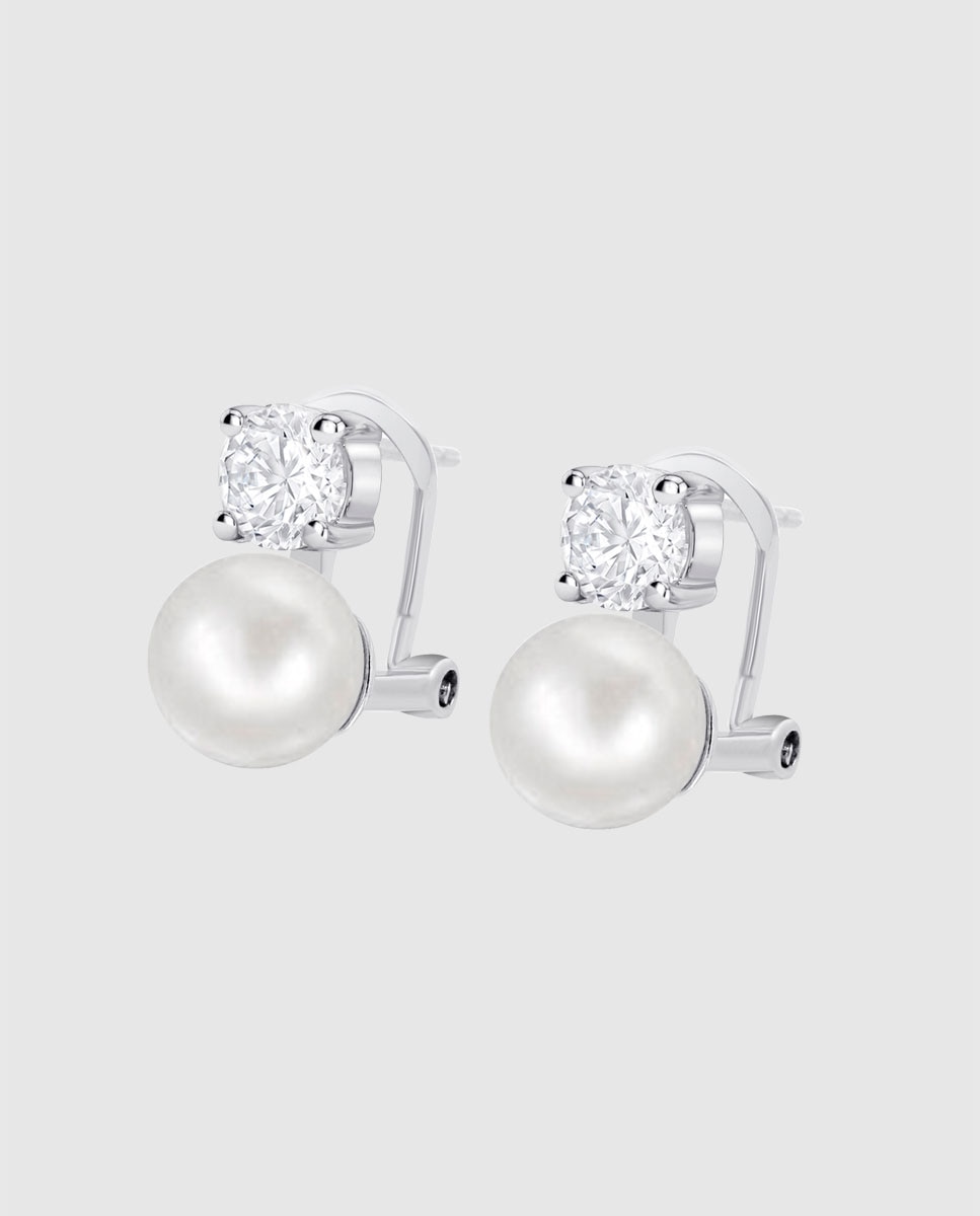 Brincos Lotus Silver Lp3946-4/1 Pearls de Prata com Acabamento Brilhante Prata-1