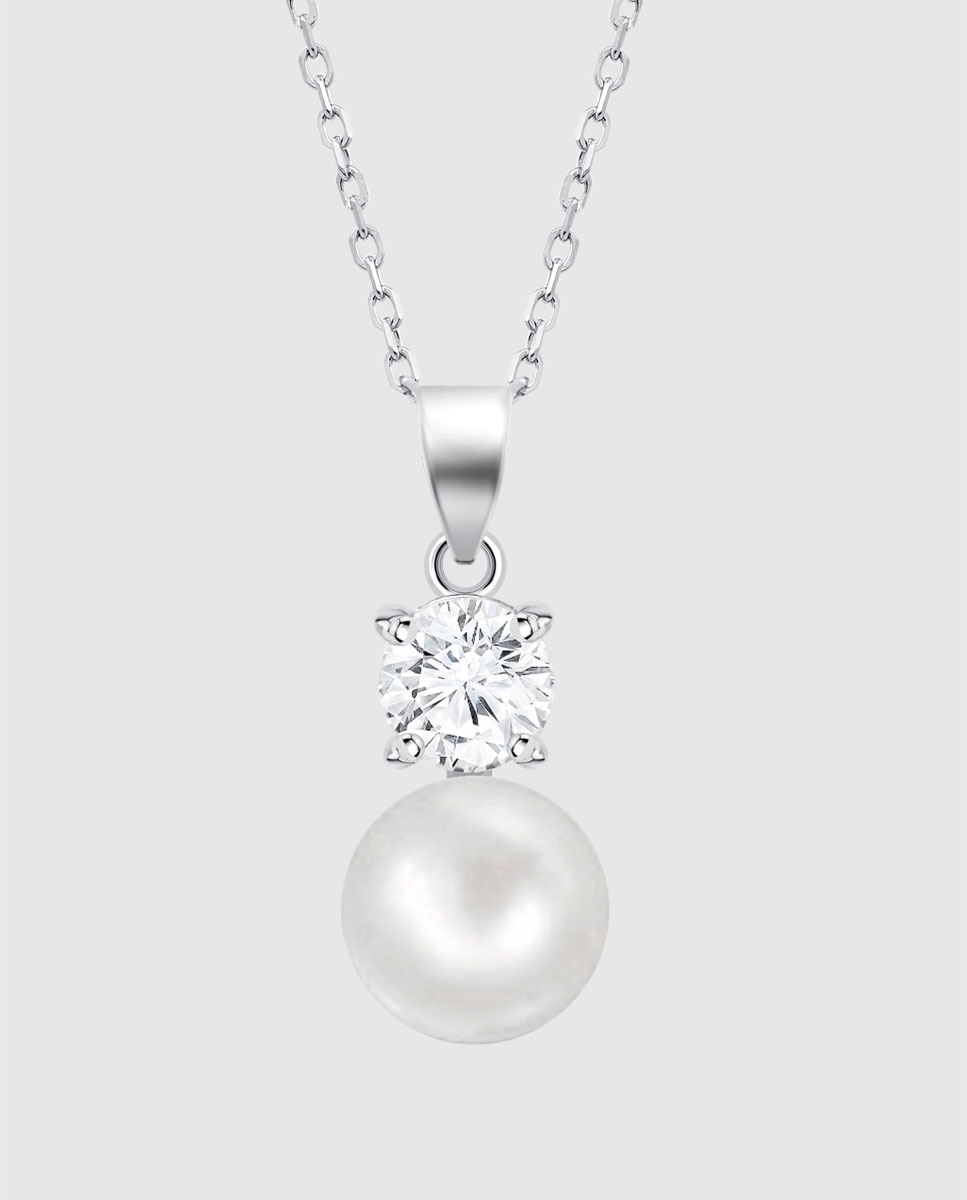 Colar Lotus Silver Lp3946-1/1 Pearls de Prata com Acabamento Brilhante e Motivo Natureza Prata-2