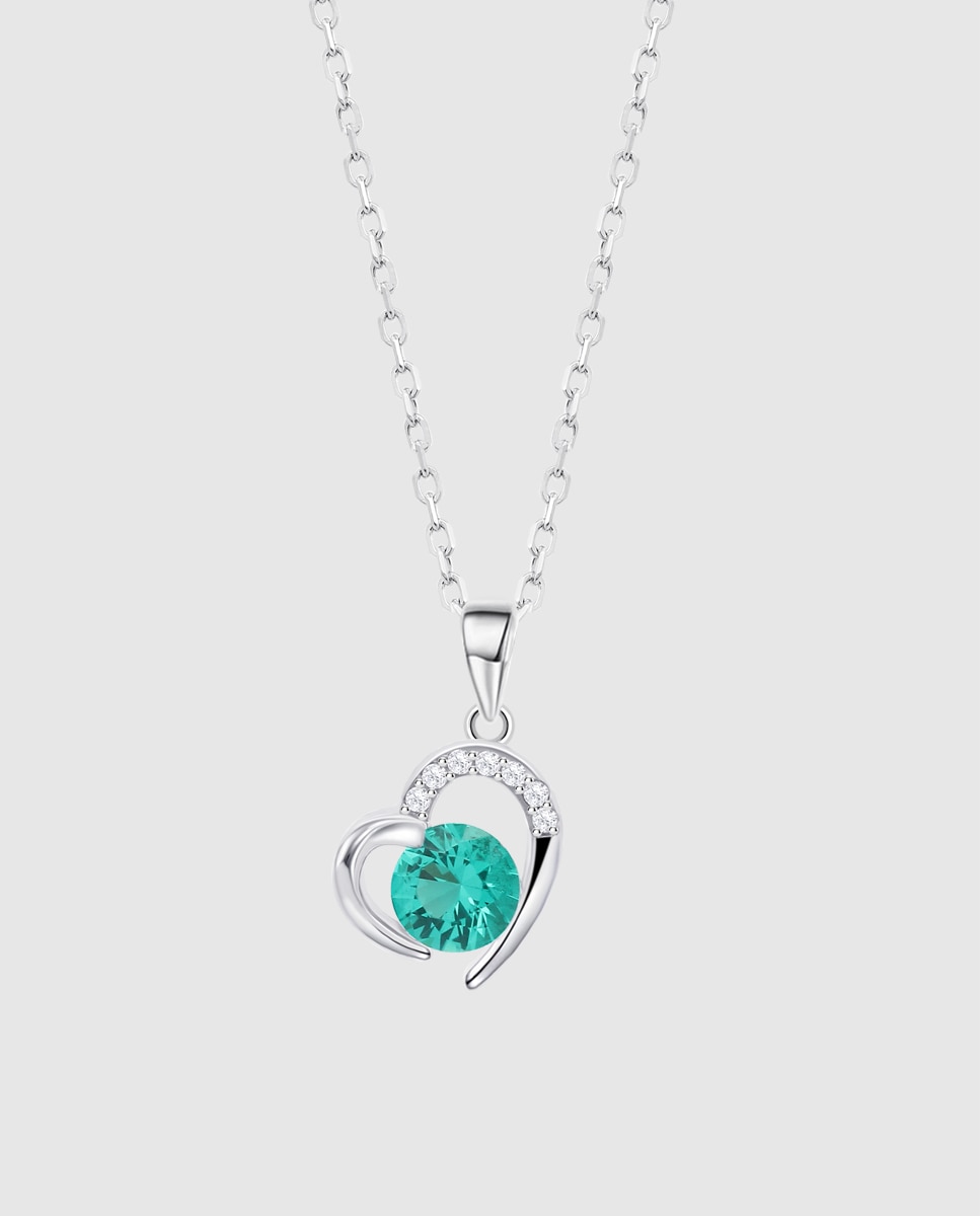 Imagem 0 de Colar Lotus Silver Lp3106-1/5 Colors de Prata com Acabamento Brilhante e Zircónios com Motivo Coração