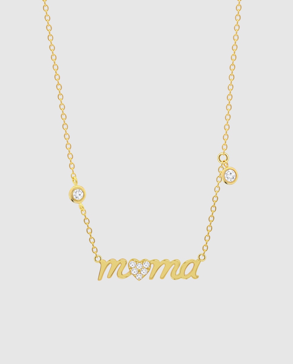 Imagem 0 de Colar Lotus Silver Lp3948-1/2 Mother's Love de Prata com Acabamento Brilhante e Motivo Mamã