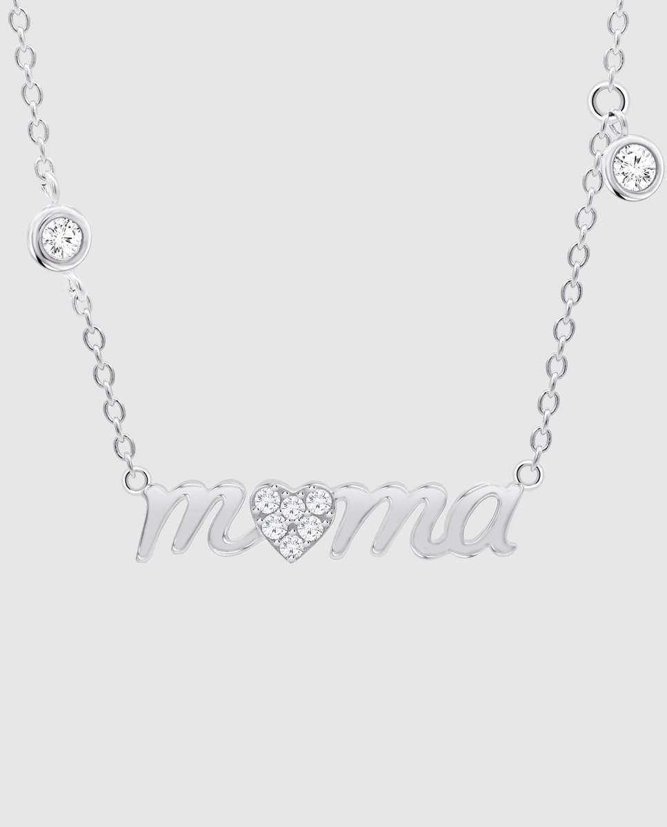 Colar Lotus Silver Lp3948-1/1 Mother's Love de Prata com Acabamento Brilhante e Motivo Mamã Prata-2