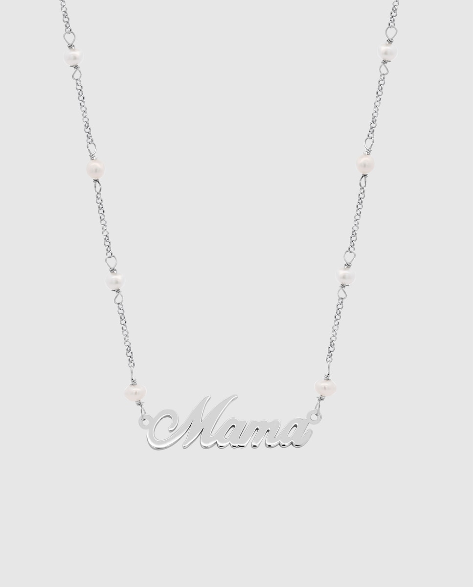 Imagem 0 de Colar Lotus Silver Lp3949-1/1 Mother's Love de Prata com Acabamento Brilhante e Motivo Mamã