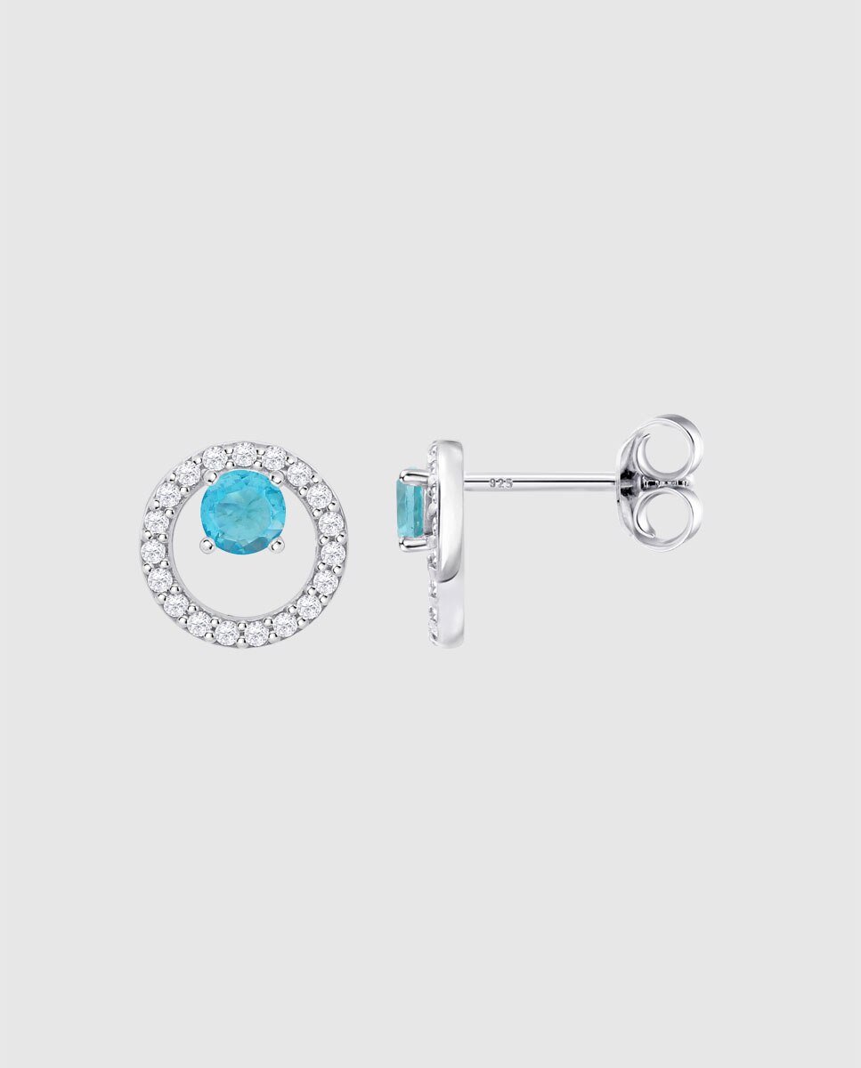 Brincos Lotus Silver Lp3080-4/4 Beyond Classics de Prata com Acabamento Brilhante e Zircónios Azul-2
