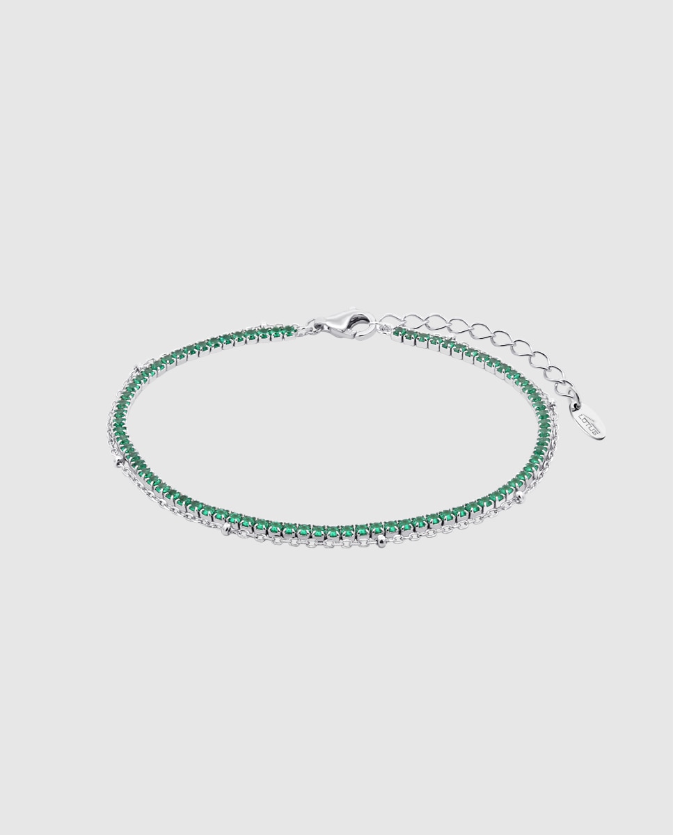 Imagem 0 de Pulseira Lotus Silver Lp3181-2/6 Glam de Prata com Acabamento Brilhante e Zirconita