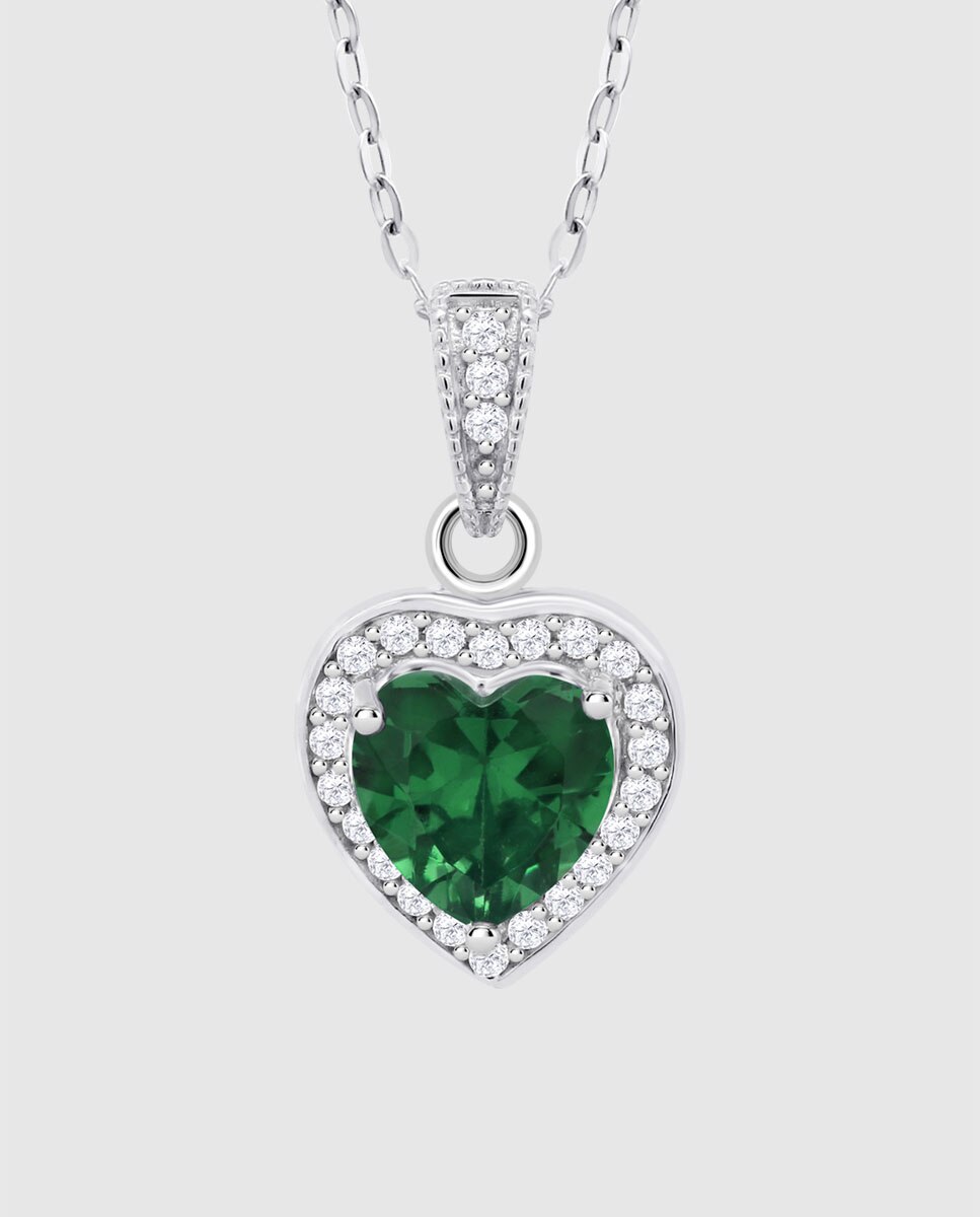 Corrente com Pendentes Lotus Silver Lp3784-1 4 Colors de Prata com Acabamento Brilhante Verde-2