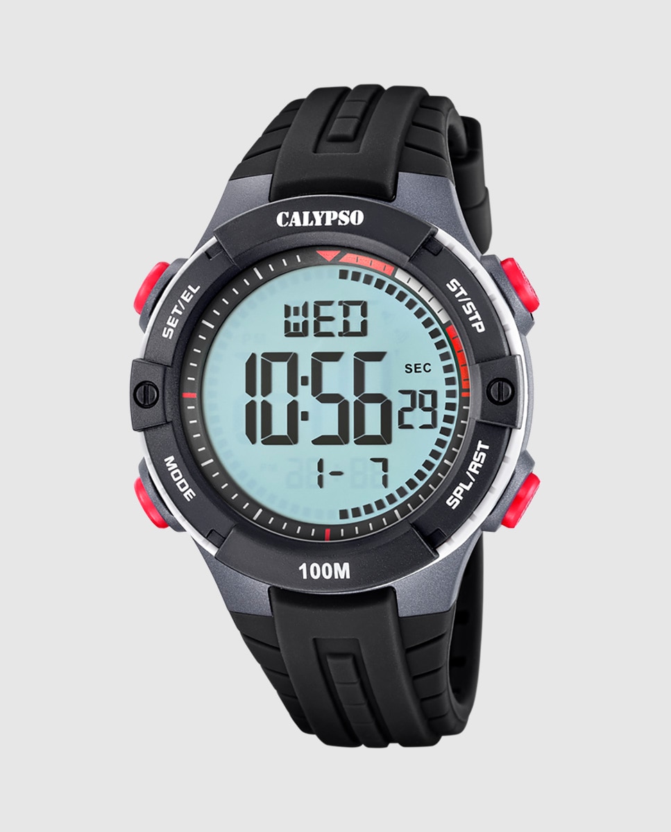 Imagem 0 de Relógio Digital K5884 4 Digital For Man de Borracha em Preto