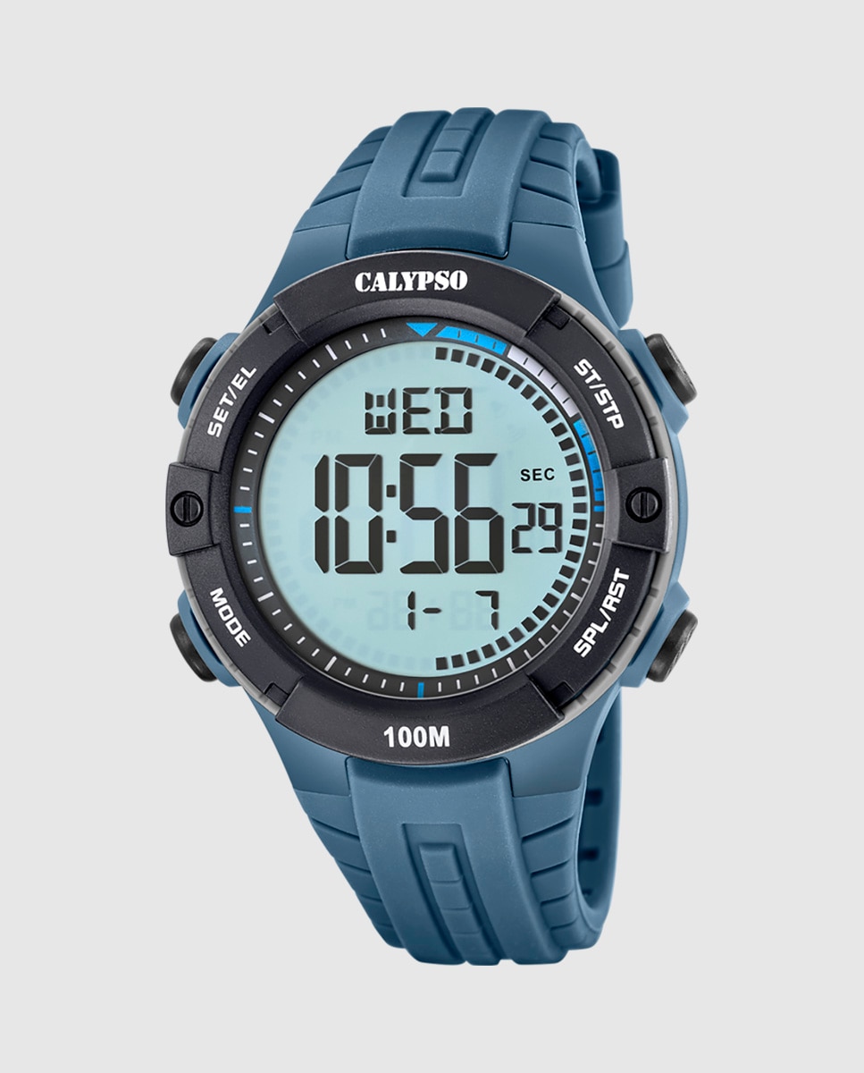 Relógio Digital K5884 1 Digital For Man de Borracha em Azul Azul / Preto-1