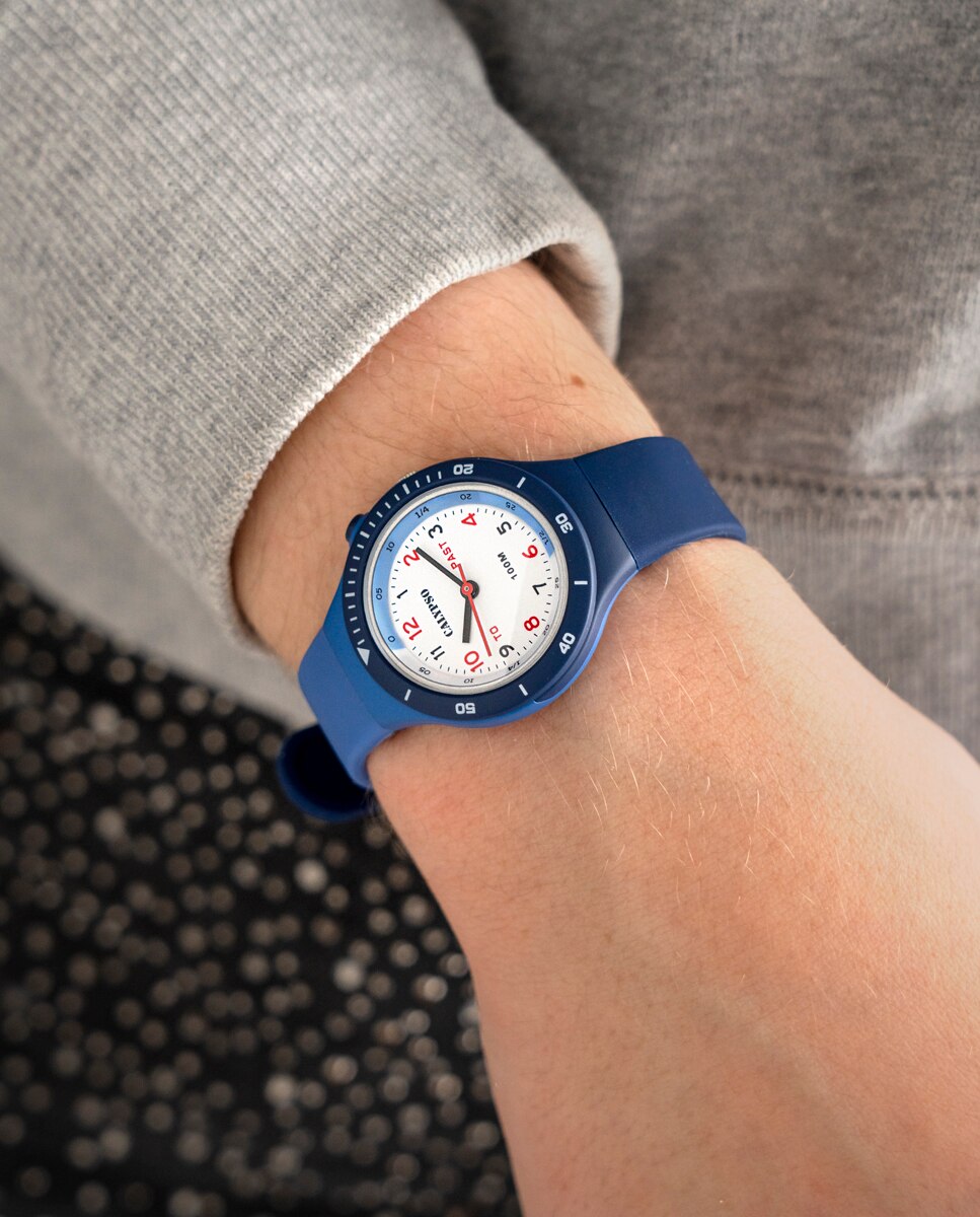 Relógio Analógico K5882 3 My First Watch de Borracha em Azul Azul-2