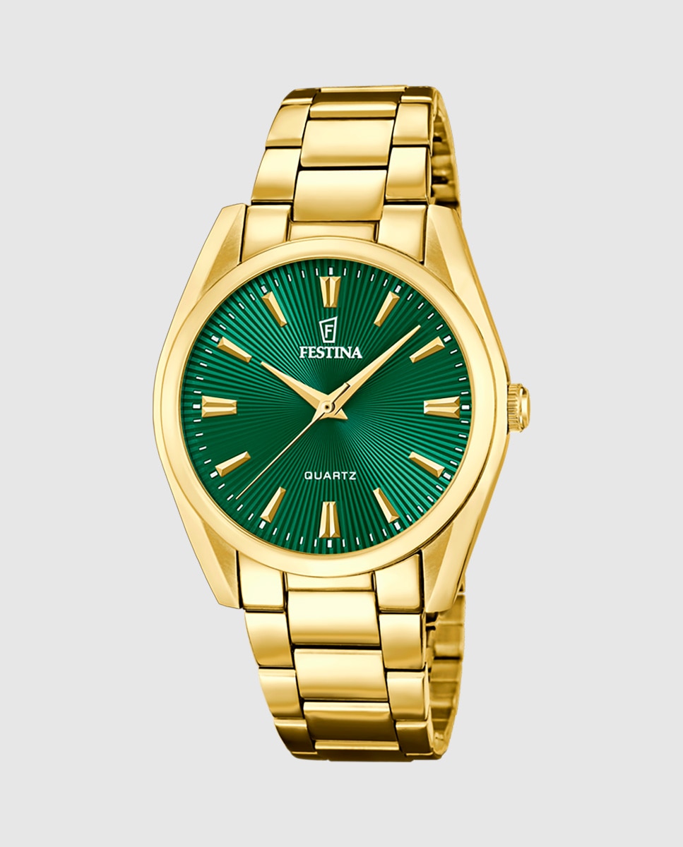 Relógio Analógico F20640 B Boyfriend de Aço em Ouro Ouro-1