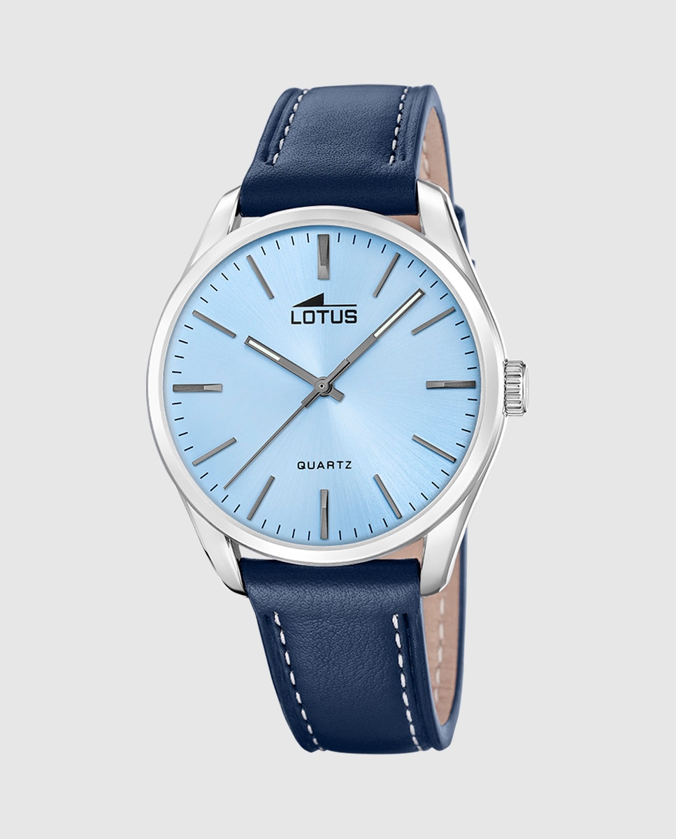 Relógio 19065 1 Minimalist de Pele em Azul Azul-1