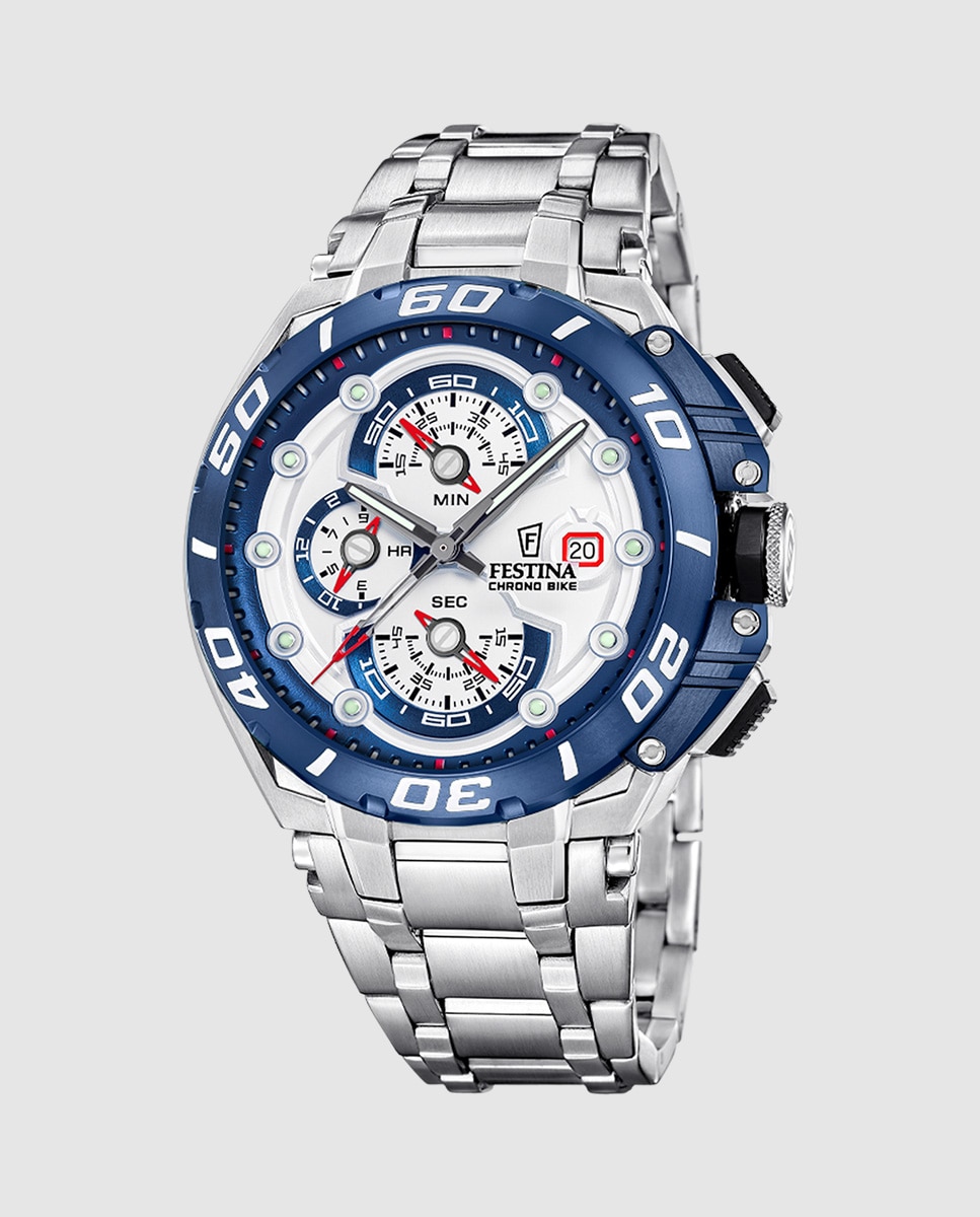 Relógio F20754/1 Chrono Bike de Aço Prateado Prata-1