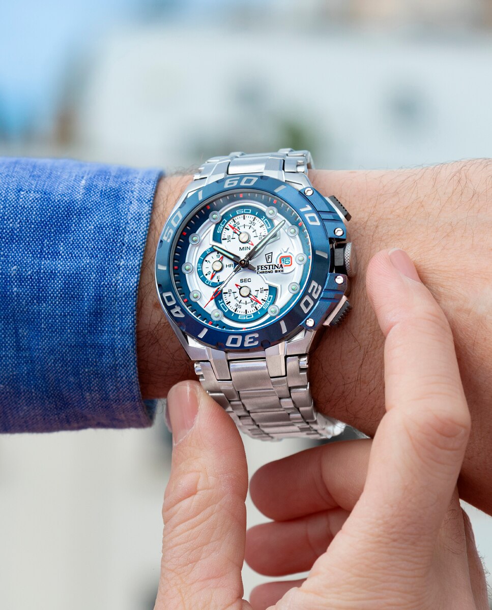 Relógio F20754/1 Chrono Bike de Aço Prateado Prata-4