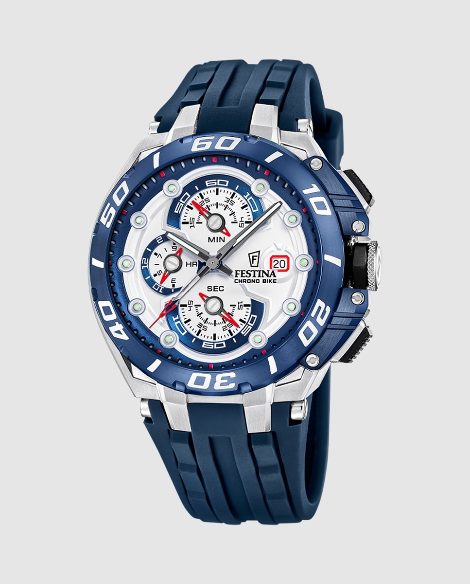 Relógio F20755/1 Chrono Bike de Borracha Azul Azul-1
